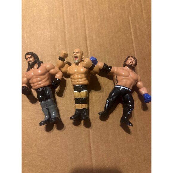 WWE 2017 Wrestling Action Figures Trio Seth Rollins Stone Cold AJ Styles 3.5" - Picture 1 of 6